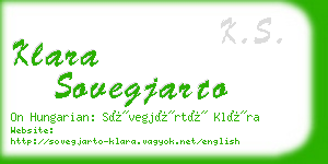 klara sovegjarto business card